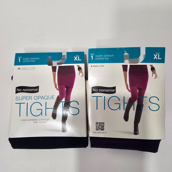 no nonsense Pants - Lot of 2 Pairs No Nonsense Women's Tights Blue and‎ Purple Size XL